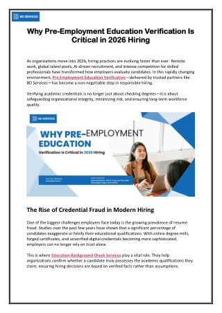 Why Pre-Employment Education Verification Is Essential for Smarter Hiring in 202