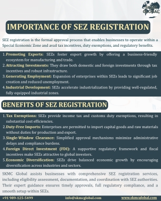IMPORTANCE OF SEZ REGISTRATION