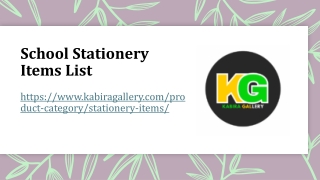 School StationeryItems List