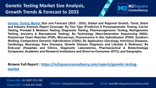 Genetic Testing Market Size Analysis, Growth Trends & Forecast to 2033
