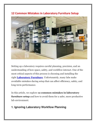 12 Common Mistakes in Laboratory Furniture Setup