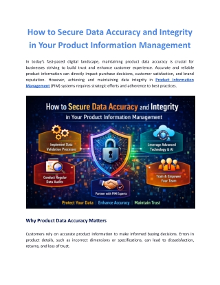 How to Secure Data Accuracy and Integrity in Your Product Information Management