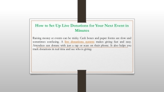 How to Set Up Live Donations for Your Next Event in Minutes