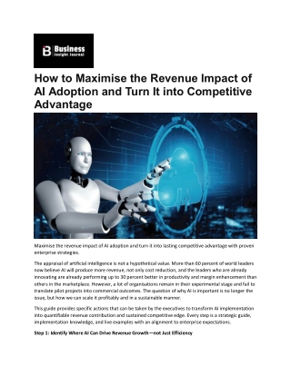 AI as a Strategic Tool for Revenue Impact and Competitive Advantage