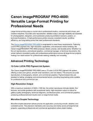 Canon imagePROGRAF PRO-4600