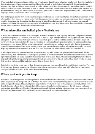 Business Micropile Installation vs. Helical Piles: Opting For the Right Unit