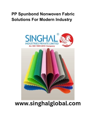 PP Spunbond Nonwoven Fabric Solutions For Modern Industry