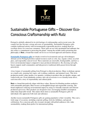 Sustainable Portuguese Gifts – Discover Eco-Conscious Craftsmanship with Rutz
