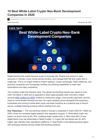 10 Best White-Label Crypto Neo-Bank Development Companies In 2026