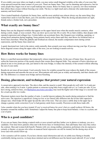 Botox for Bunny Lines: Smoothing Nose Wrinkles Safely