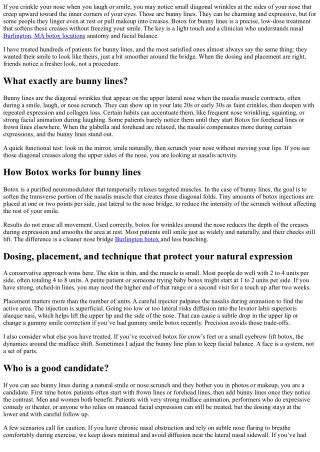Botox for Bunny Lines: Smoothing Nose Wrinkles Safely