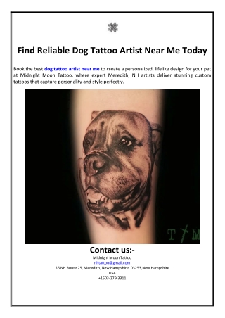 Find Reliable Dog Tattoo Artist Near Me Today