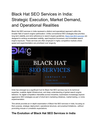 Black Hat SEO Services in India_ Strategic Execution, Market Demand, and Operational Realities