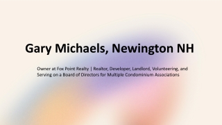 Gary Michaels (Newington, NH) - A Market-Savvy Planner