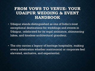 From Vows to Venue Your Udaipur Wedding & Event Handbook