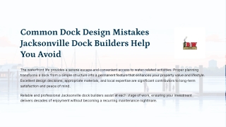 Common Dock Design Mistakes Jacksonville Dock Builders Help You Avoid