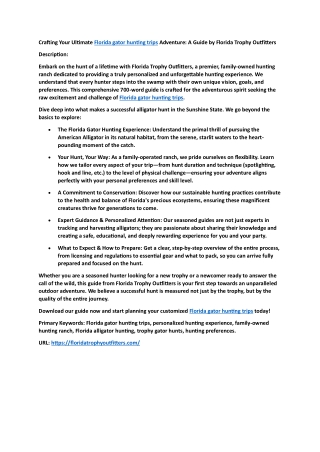 Florida gator hunting trips