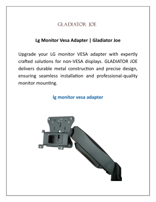 Lg Monitor Vesa Adapter | Gladiator Joe