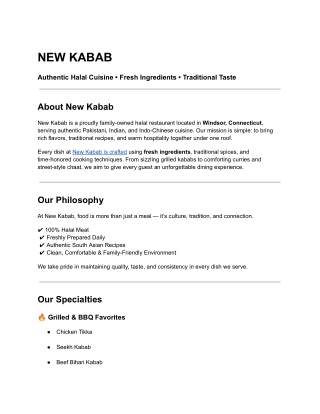 Experience freshly prepared halal dishes crafted with authentic flavors