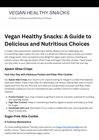Vegan Healthy Snacks A Guide to Delicious and Nutritious Choices