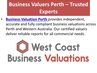 Business Valuers Perth - Independent Business Valuation WA