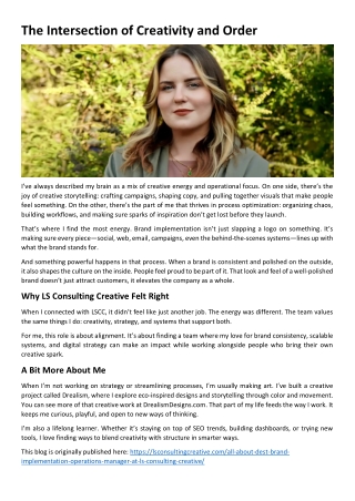 The Intersection of Creativity and Order