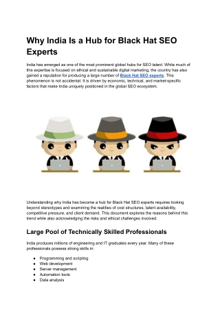 Why India Is a Hub for Black Hat SEO Experts