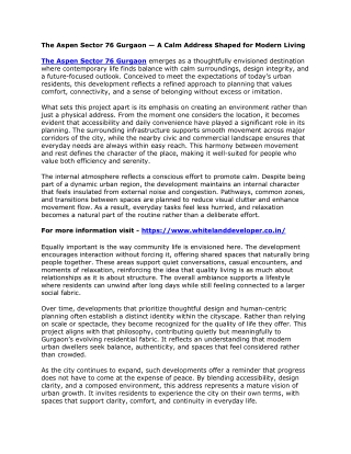 The Aspen Sector 76 Gurgaon — A Calm Address Shaped for Modern Living