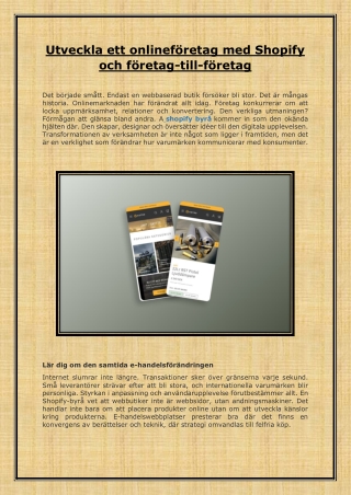 Utveckla ett onlineföretag med Shopify och företag-till-företag