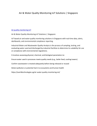 Air quality monitoring IoT