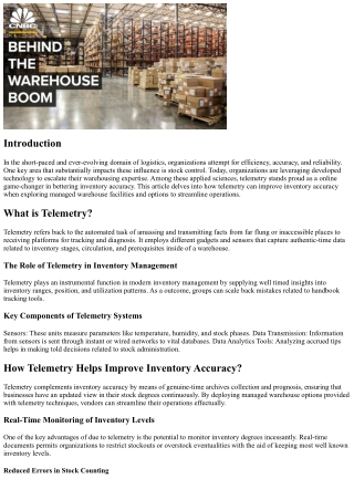 How Telemetry Aids Enhance Stock Accuracy