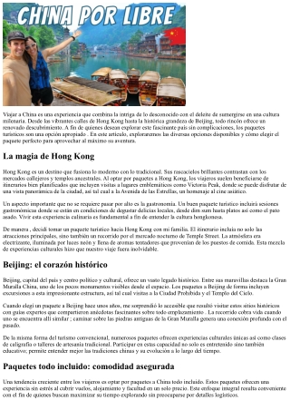 Experiencia y tradición en un solo paquete rumbo a China