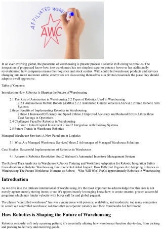 In what way Robotics is Shaping the Future of Storage