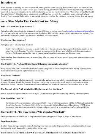 Auto Glass Myths That Could Cost You Money