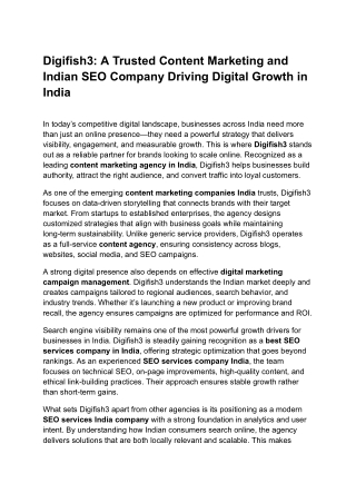 Digifish3_ A Trusted Content Marketing and Indian SEO Company Driving Digital Growth in India