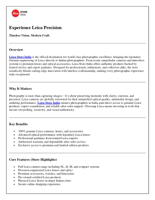 Experience Leica Precision – A Guide to Timeless Photography Excellence