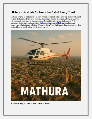 Helicopter Services in Mathura