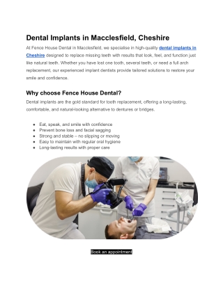 Dental Implants in Macclesfield, Cheshire