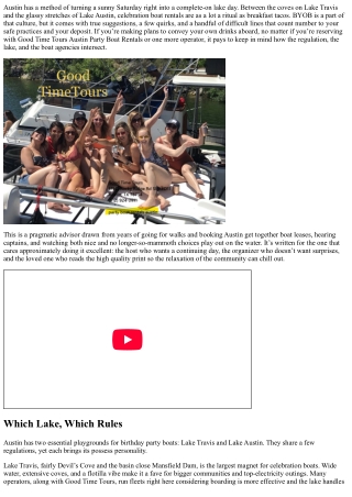 Party Boat Rentals Austin TX: BYOB Rules and Regulations