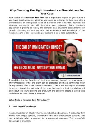 Why Choosing The Right Houston Law Firm Matters For Your Case