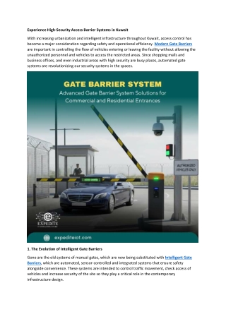 Experience High-Security Access Barrier Systems in Kuwait