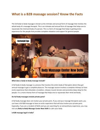 What is a B2B massage session Know the Facts