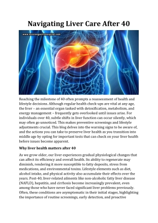 Navigating Liver Care After 40