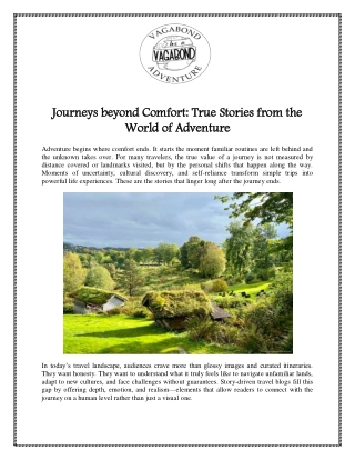 Journeys beyond Comfort True Stories from the World of Adventure