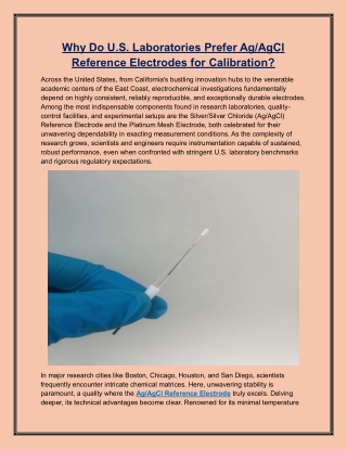 Why Do U.S. Laboratories Prefer Ag/AgCl Reference Electrodes for Calibration?