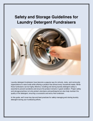 Safety and Storage Guidelines for Laundry Detergent Fundraisers