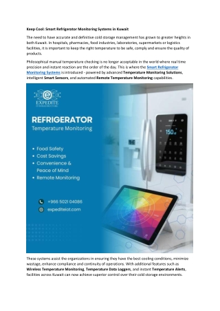 Keep Cool - Smart Refrigerator Monitoring Systems in Kuwait
