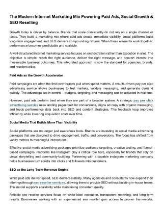 The Modern Internet Marketing Mix Powering Paid Ads