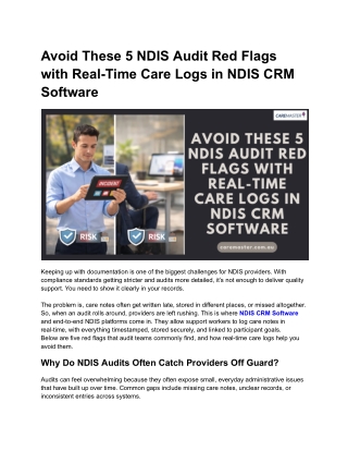 Avoid These 5 NDIS Audit Red Flags with Real-Time Care Logs in CRM NDIS Software