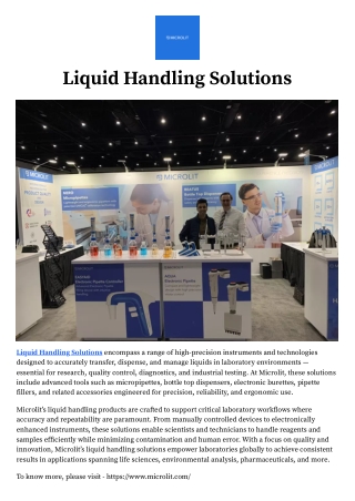 Liquid Handling Solutions